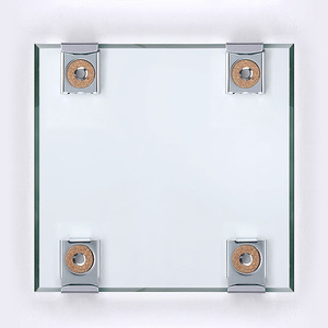Stainless Steel Mirror Holder <b>Square</b> Screw In For Bathroom Glass Mirror 4-6mm Corrosion Prevention - Product Image 5