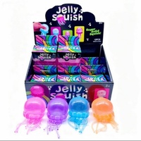 Lot de 12 méduses colorées à presser, jouet sensoriel anti-stress super solide et transparent pour enfants