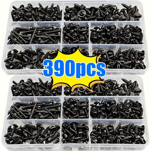 Cross <b>Head</b> <b>Round</b> <b>Head</b> Self Tapping <b>Screws</b> 390pcs Metric Wood <b>Screw</b> With Washer Grade A Electroplated Iron - Product Image 2