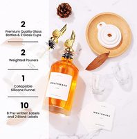 Bouteille Distributrice d'Huile d'Olive et de Vinaigre en Verre Transparent Premium 350ml avec Bec Verseur et Marquage à Chaud pour Utilisation en Cuisine