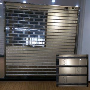 Volets roulants modernes à ouverture verticale en polycarbonate transparent, design rapide, télécommande, pour porte d'entrée de magasin - Product Image 4