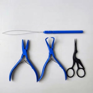 Kit de Pinzas para Extensiones de Cabello de Acero Inoxidable con Pinzas para Micro Anillos, Tijeras, Herramientas para Enhebrar y Desenhebrar para Instalación y Remoción - Product Image 3