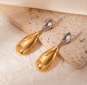 ต่างหูสแตนเลสสำหรับสุภาพสตรีต่างหูหินรูปวงรีสีทองหรูหราสำหรับ Diwali และกลับไปโรงเรียน - Product Image 4