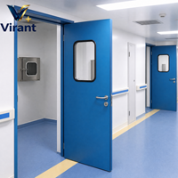 Portes blindées conformes aux normes GMP pour salles d'isolement, portes de sécurité pour hôpitaux