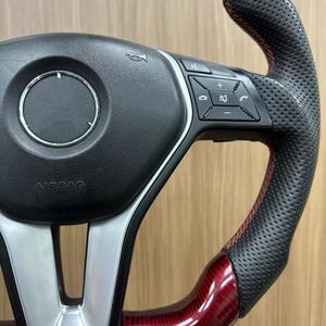 Volant en cuir et fibre de carbone personnalisable, design sportif, couleurs Alcantara, pour Mercedes Benz W176 W205 W213 W214 W222 W223 - Product Image 5