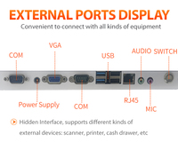 Terminal POS All-in-One 15,6 Inci Layar Kapasitif Multi-Touch Dapat Diputar 4GB 128GB OEM ODM Kustom Ritel