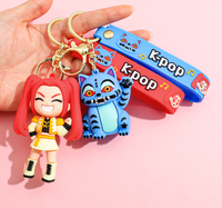 Porte-clés en silicone 3D K-Pop Demon Hunters, personnage de dessin animé, breloque de sac à thème film, cadeau pour les fans d'animation, ornement de sac, anneaux porte-clés
