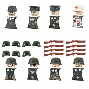 Compatible avec les blocs de construction miniatures, figurines de soldats allemands et de zombies de la Seconde Guerre mondiale, modèles de figurines à assembler, cadeau pour garçons - Product Image 1