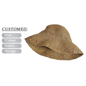 Chapeau de paille souple pliable en raphia au crochet personnalisé de haute qualité pour femmes, motif uni, chapeau de plage, vente en gros, scène sportive - Product Image 1
