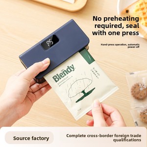 Home Organization Mini Bag Sealer <b>Small</b> Portable Plastic Food Storage 1600mAh Battery 5V Six Adjustable Temperature Back - Product Image 5