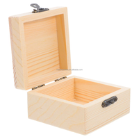 Petite boîte cadeau en bois avec logo personnalisé et finition polie pour bijoux, bricolage, articles décoratifs faits à la main