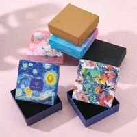 Boîte cadeau rigide de luxe personnalisée avec logo, couvercle et base imprimés, emballage en papier pour bague, boucles d'oreilles, collier