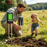 Testeur de sol IBN Nouveau Modèle - Instrument de test de sol tout-en-un pour la fertilité, la température, le pH et l'humidité (Conception moderne en ABS)