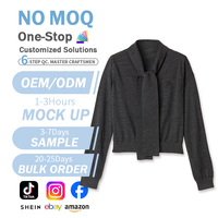 Fabricant de pulls, logo personnalisé, design élégant, douceur de la laine fine, cardigan pour femme avec écharpe intégrée