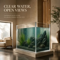 Aquarium rectangulaire en acrylique transparent sur mesure de haute clarté pour villa, hall d'hôtel