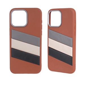 TPU Cuero-Textura Tri-Color Full-Cover Phone Case Funda - Product Image 3