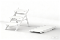 Rampe d'escalier pliable moderne à 4 niveaux en bois massif, réglable en hauteur, portable, pour animaux de compagnie, pour salon, surface antidérapante pour chiens âgés