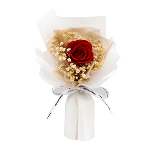 Cadeau de la Saint-Valentin pour petite amie : Coffret de roses en fleurs naturelles, Souvenir pour une vie éternelle, Bouquet de fleurs séchées - Product Image 4