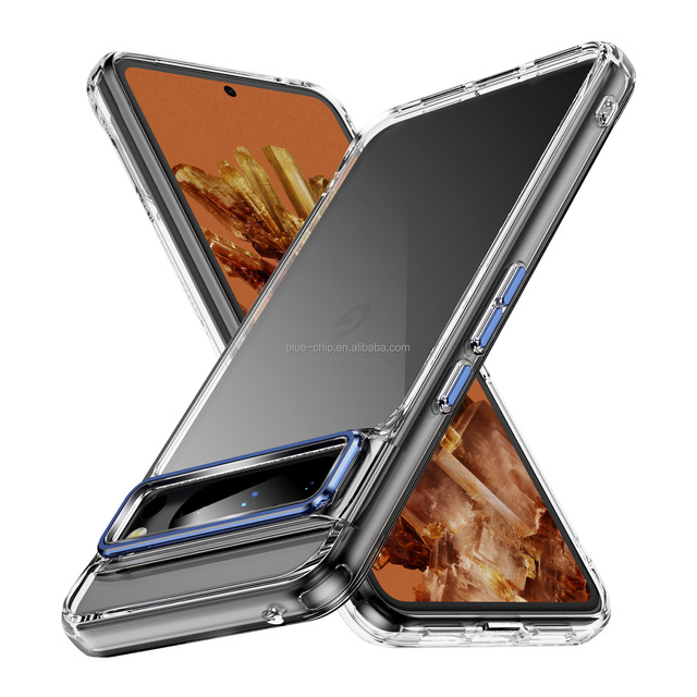 Factory Wholesale HD Clear Translucent 2 in 1 TPU PC Fall Resistant Cover with Metal Buttons Phone Case for Google Pixel 9 Pro