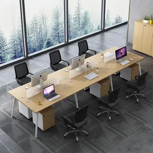 现代办公桌小型电脑l形办公办公桌隔间员工工作站桌子设计工作台