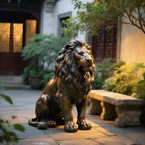 庭の大きな屋外装飾金属キャスト銅象像、等身大のブロンズ象の彫刻 - Product Image 3