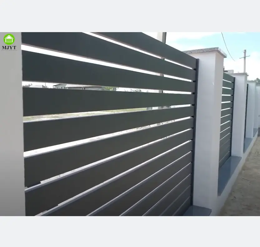 Clôture en métal moderne, nouveau design, clôture de jardin en aluminium