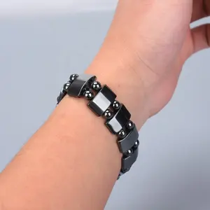 CAMAZ Fashion Charm Schwarz Magnetische Hämatit perle Männer Frauen Gesundes Tera hertz Armband Für Schmuck Geschenk