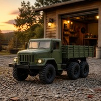 Camion RC utilitaire 6x6 de qualité hobby, télécommande 2,4 GHz, ABS+Métal, tout-terrain 6 roues motrices, prêt à l'emploi intérieur/extérieur, fonction Suivez-moi, chargeur inclus