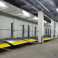 Élévateur de stationnement hydraulique vertical à 2 postes pour voitures, empileur de véhicules à double niveau