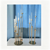 Porte-bougie en métal et acrylique de style moderne vintage, accessoires romantiques pour dîner, décoration simple pour la maison et les mariages, chandelier en acrylique