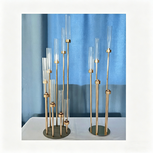 Luxe moderne vintage metalen acryl kaarsenhouder romantische dinerdecoratie eenvoudige huis- & bruiloftdecoratie acryl kandelaar - Product Image 5