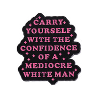 Broche en métal rose géométrique élégante avec citations anglaises en gros, motif « Soyez vous-même » pour vêtements et accessoires