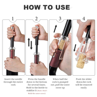 Ouvre-bouteille à pompe à pression d'air personnalisé individuel ouvre-bouteille à pression d'air en aluminium ouvre-vin à pompe facile à enlever
