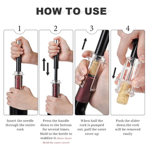 Ouvre-bouteille à pompe à pression d'air personnalisé individuel ouvre-bouteille à pression d'air en aluminium ouvre-<span class=keywords><strong>vin</strong></span> à pompe facile à enlever - Product Image 4