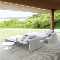 Chaise longue de piscine, transat de plage extérieur, ensemble de salon de jardin en rotin, lit de détente, mobilier d'hôtel et de club, amovible et étanche