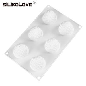 MUYULINS Factory 6-Cavity <b>Pinecone</b>-Shaped LFGB Platinum Non-Stick BPA-Free Silicone Mousse Cake Decorating Mold - Product Image 5