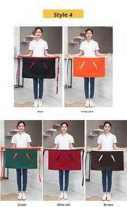 Customized Printed Logo Canvas Semi-long Sleeveless Apron Eco-friendly/Durable Washable Work Uniform for Bakery Restaurant - Product Image 6