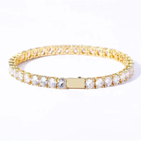 Hip Hop Rappeur En Gros Zircon CZ Tennis Chaîne Or Argent Largeur 3mm 4mm 5mm 6mm Tennis Collier