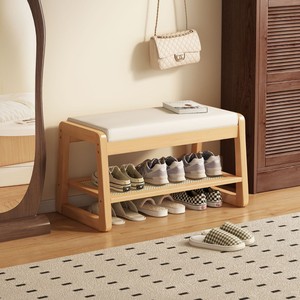 <b>Bamboo</b> shoe changing <b>stool</b>, suitable for home use, can be used as a shoe cabinet or bench, and can be placed at the entrance. - Product Image 2