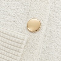 Cardigan Chic et Tendance pour Femme, Beige, Anti-Plis, Luxe, Printemps-Été, Col Montant, Manches Longues, Court, Vente en Gros, Haute Qualité