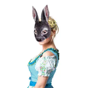 Masque lapin effrayant adultes enfant fête d'halloween Halloween carnaval déguisement Cosplay fête masques animaux réalistes