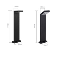 Lampu Taman Antik Eropa Berbahan Aluminium, Lampu Bollard LED Dekoratif dengan Tiang Modern, Berperingkat IP65