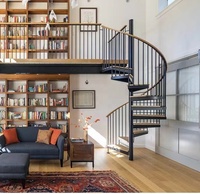 Escalier en colimaçon en acier au carbone galvanisé à chaud/peint en poudre pour extérieur/escalier en colimaçon personnalisé utilisé à l'extérieur, escaliers en fer forgé