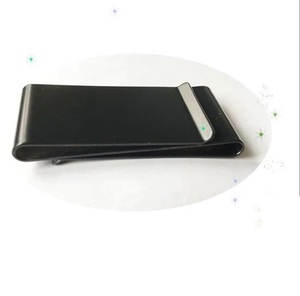 Clip para Billetes <span class=keywords><strong>de</strong></span> Acero Inoxidable Negro y Plateado, Clip Metálico para Tarjetas <span class=keywords><strong>de</strong></span> Crédito <span class=keywords><strong>de</strong></span> 3 Pliegues con Acabado Cepillado y Herrajes Estampados para <span class=keywords><strong>Hombre</strong></span> - Product Image 6