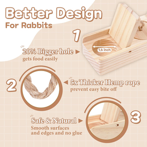 Juguetes Interactivos <span class=keywords><strong>de</strong></span> Madera para Conejos - Juguetes para Masticar Sniff N' Snack para Conejos, Hámsteres y para el Aburrimiento, Juguetes para Conejos - Product Image 6