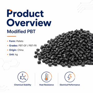 Résine de polybutylène téréphtalate vierge à 100 %, qualité injection, granulés de PBT, résine plastique, polymère PBT - Product Image 1