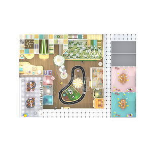 อุ<span class=keywords><strong>ป</strong></span>กรณ์สนามเด็กเล่นในร่มแบบออกแบบตามสั่ง <span class=keywords><strong>ป</strong></span>ราสาทสนุกสำหรับเด็ก พร้อมห้องปาร์ตี้ พื้นที่เล่นนุ่มนวล คาเฟ่ และห้องเล่น - Product Image 3