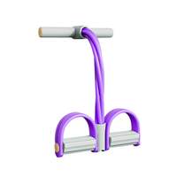 Bande de résistance pour les pieds de yoga, 4 tubes élastiques, tireur de fitness pour l'abdomen, la taille, les bras, les jambes et les exercices de yoga