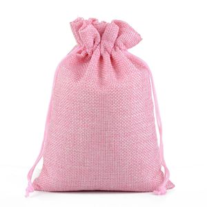 7*9 tái sử dụng vải bố bó túi lưu trữ túi với dây rút túi đồ trang sức cho tiệc cưới bao bì Quà Tặng <span class=keywords><strong>Linen</strong></span> Túi - Product Image 4