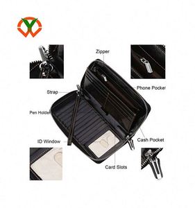 BSCI factory high fashion RFID blocking vintage <b>mens</b> polyester <b>clutch</b> <b>bag</b> travel purse wallet - Product Image 5